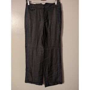 GAP Classic Fit Linen Blend Dress Pants Womens 2R Black Wide Leg NWT